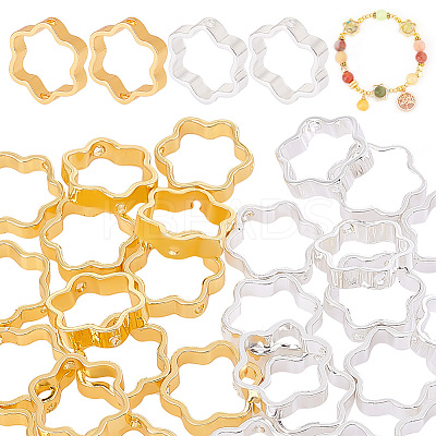 40Pcs 2 Colors Rack Plating Brass Bead Frames KK-PH0006-31-1