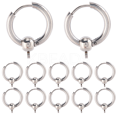 24Pcs 304 Stainless Steel Hoop Earring Findings FIND-SC0017-16B-1