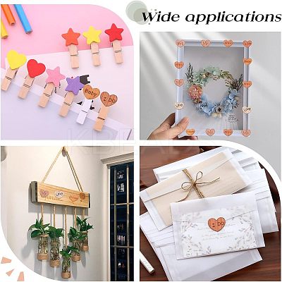 4 Styles Heart with Love & Word Wood Cabochons WOOD-FH0001-90-1