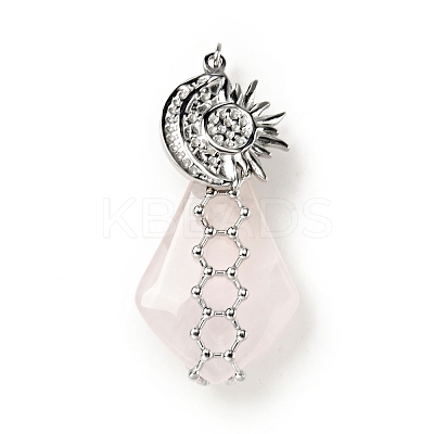 Natural Rose Quartz Pendants G-C246-08P-1