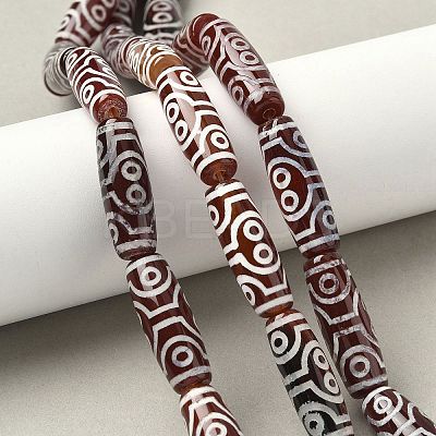 Rice Shape Tibetan Style dZi Beads Strands G-A269-A24-01-1