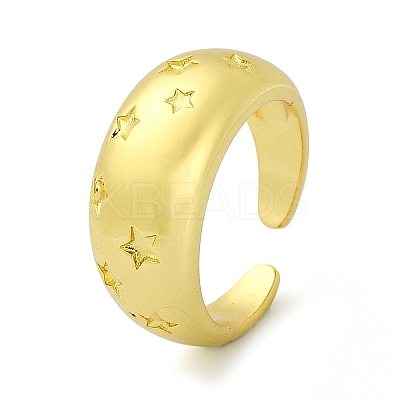 Brass Open Cuff Rings RJEW-B051-22G-1
