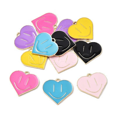 12Pcs 6 Colors Alloy Enamel Pendants ENAM-FP0001-77-1