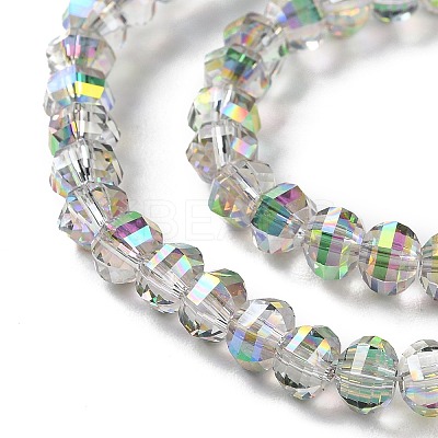 Transparent Electroplate Glass Beads Strands GLAA-Q099-H01-08-1