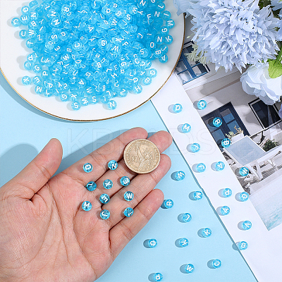 1000Pcs Transparent Acrylic Beads TACR-ME0001-08B-1