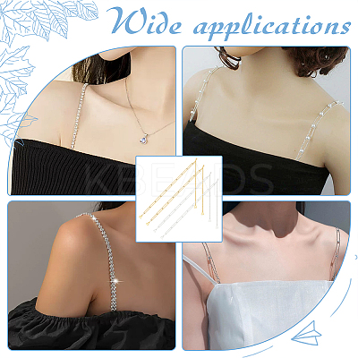 2 Pairs 2 Colors Zinc Alloy & Rhinestone Chain Shoulder Chains AJEW-FG0004-28-1