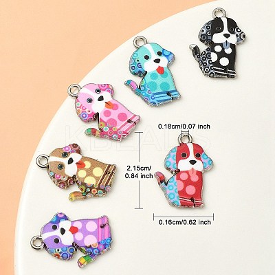 12Pcs 6 Colors Alloy Enamel Pandants ENAM-YW0003-80-1