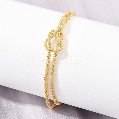 Brass Chain Knot 2-Strand Bracelets for Women KK-CBA68DA-17A-G-1