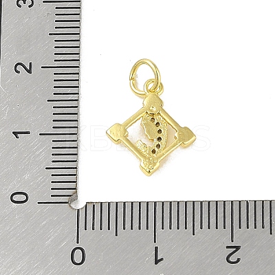 Brass Micro Pave Clear Cubic Zirconia Pendants KK-E111-46G-01-1