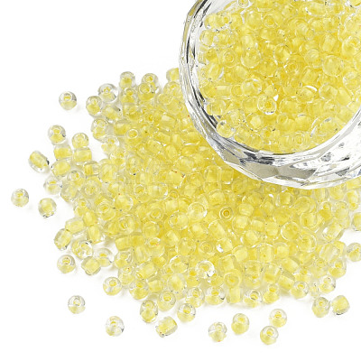 Glow in the Dark Luminous Transparent 8/0 Glass Seed Beads SEED-YWC0001-01G-1
