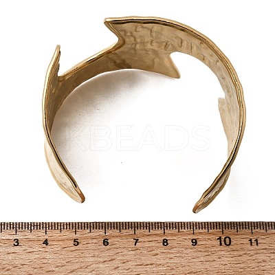 Hammered 304 Stainless Steel Open Cuff Bangles BJEW-K264-04G-1