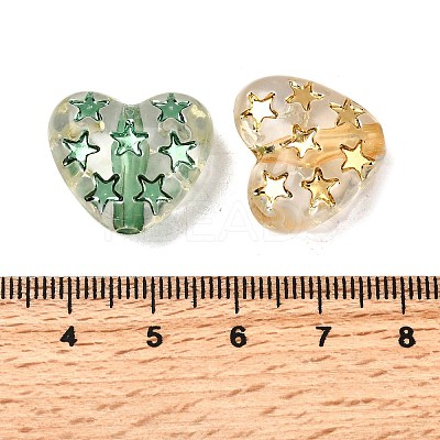 Spray Painted Transparent Acrylic Beads OACR-H054-03-1
