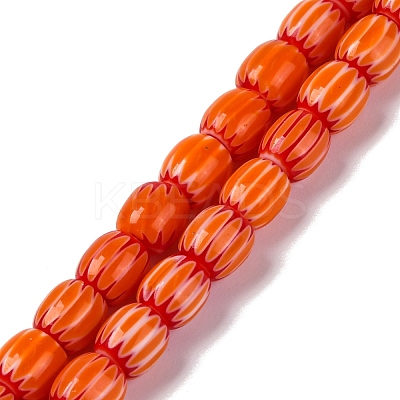 Handmade Lampwork Chevron Beads Strands LAMP-K041-01A-18-1