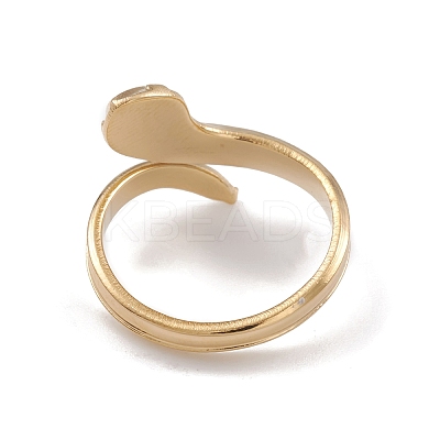 Ion Plating(IP) 304 Stainless Steel Snake Open Cuff Rings for Women RJEW-G285-59G-1