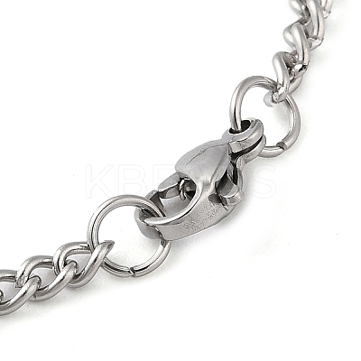 Non-Tarnish 304 Stainlessa Steel Curb Chain Pendant Necklaces NJEW-H034-07P-1