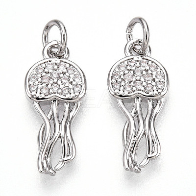 Brass Micro Pave Cubic Zirconia Pendants KK-N257-12P-1