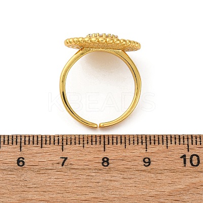 Brass Micro Pave Cubic Zirconia Cuff Rings RJEW-D323-05G-1