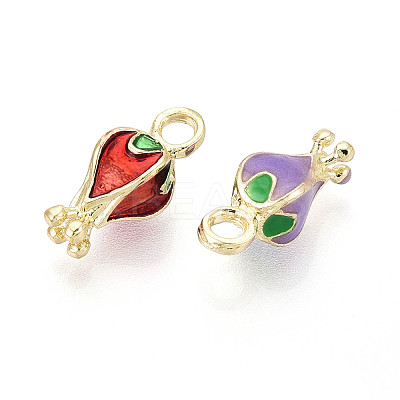 Rack Plating Alloy Enamel Charms PALLOY-N181-27KCG-1
