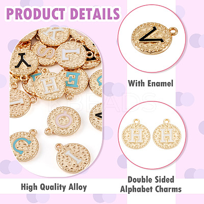 26Pcs 26 Styles Alloy Enamel Pendants ENAM-TA0003-49-1