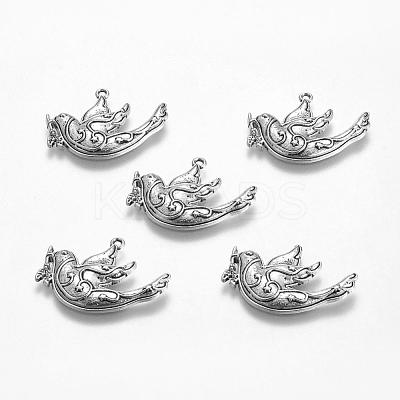 Tibetan Style Alloy Pendants TIBEP-GC128-AS-RS-1