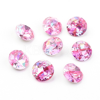 Pointed Back & Back Plated K9 Glass Rhinestone Cabochons RGLA-J012-8mm-209LS-1