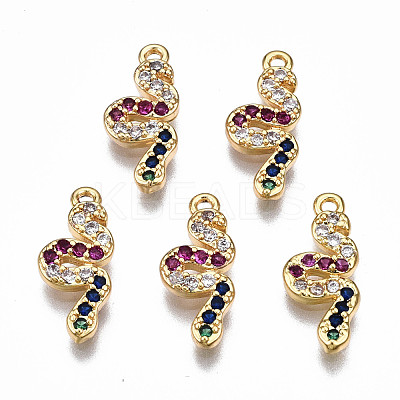 Brass Micro Pave Cubic Zirconia Charms KK-N233-080-NF-1