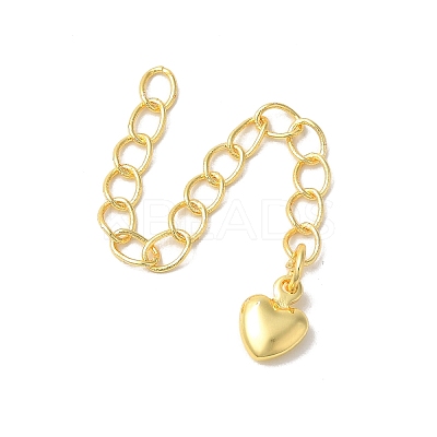 Rack Plating Brass Ends with Chain and Charms KK-F873-10G-1