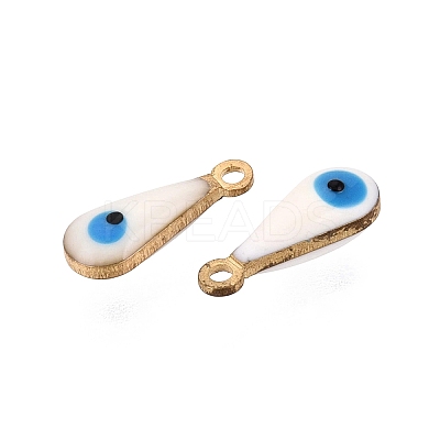 Antique Golden Plated Brass Enamel Charms KK-Q571-02C-1