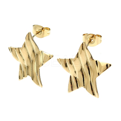 Ion Plating(IP) 201 Stainless Steel Stud Earrings EJEW-K270-19G-1