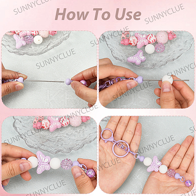10Pcs 10 Colors Alloy Bar Beadable Keychain Clasps FIND-SC0017-20-1