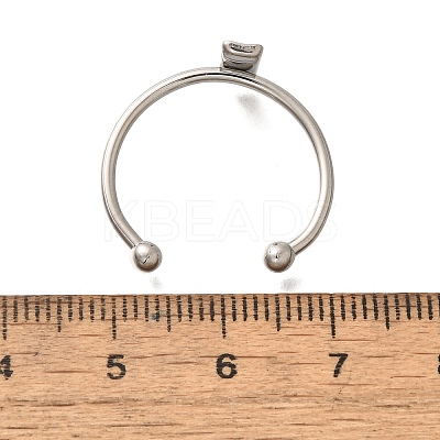 304 Stainless Steel Open Cuff Ring Components STAS-M057-01A-P-1