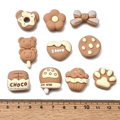 Opaque Resin Imitation Chocolate Cabochons RE-CBADCDD-01-1