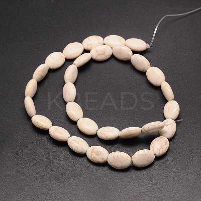 Synthetical Dyed Turquoise Oval Bead Strand G-P083-89B-1