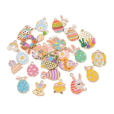 Alloy Enamel Pendants FIND-C085-02A-G-1
