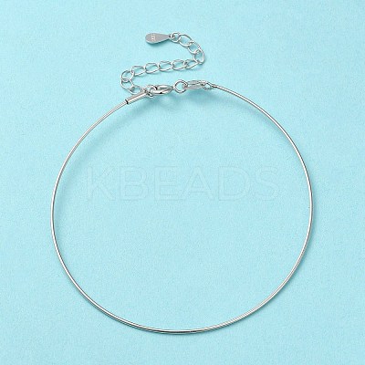 Anti-Tarnish Rhodium Plated 925 Sterling Silver Bangles LS-BJEW-G681-01A-P-1