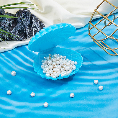 Shell Shape Plastic Candy Storage Box AJEW-WH0472-90A-1