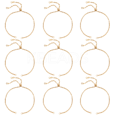 10Pcs Adjustable 304 Stainless Steel Cable Chain Slider Bracelet/Bolo Bracelets Making AJEW-BBC0002-12-1