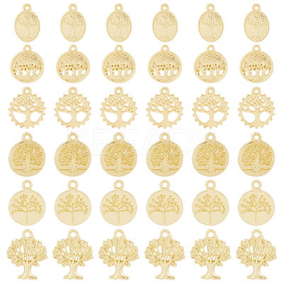 48Pcs 6 Style Alloy Pendants FIND-HY0002-82-1