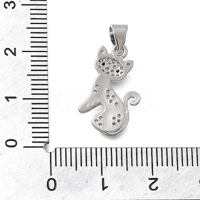 Brass Micro Pave Cubic Zirconia Pendants X-KK-D431-017P-1