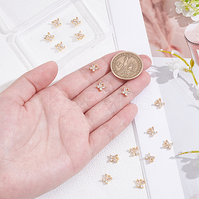 16Pcs Brass Micro Pave Clear Cubic Zirconia Pendants ZIRC-UN0001-11-1