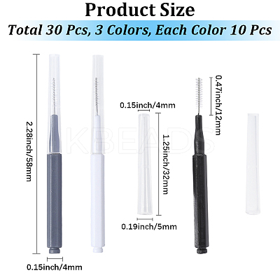 30Pcs 3 Colors Plastic Cleaning Brushes AJEW-CN0003-99-1