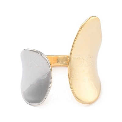Brass Wide Open Cuff Ring for Women RJEW-C102-16GP-1