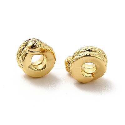 Rack Plating Brass Micro Pave Cubic Zirconia European Beads KK-C010-24-1
