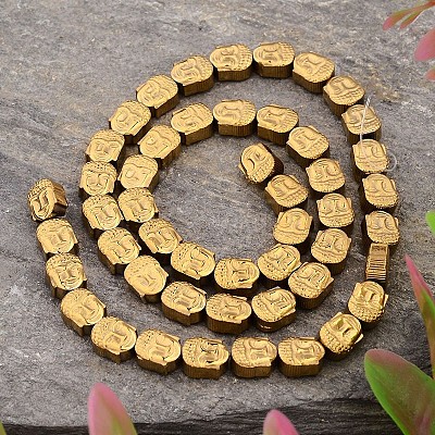 Electroplated Buddha Non-magnetic Synthetic Hematite Bead Strands G-E295-12B-1