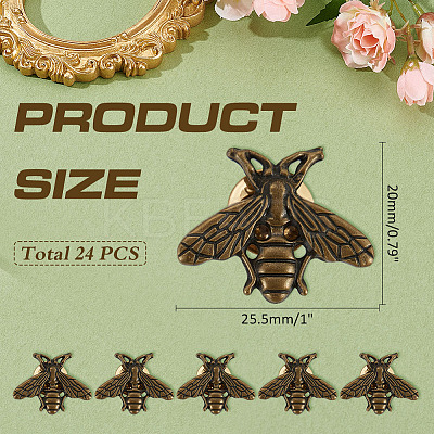 24Pcs Bees Alloy Brooch JEWB-ME0001-21AB-1