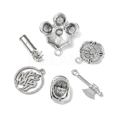 40Pcs 10 Styles Tibetan Style Alloy Pendants FIND-FP0001-23-1