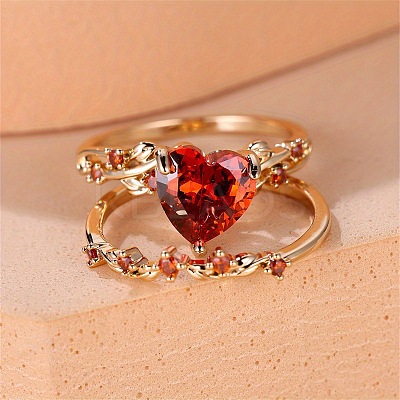 Heart Alloy Finger Rings for Women FS-WG1A204-10-1