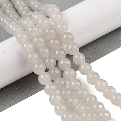 Baking Paint Imitation Jade Glass Round Bead Strands DGLA-XCP0001-17-1