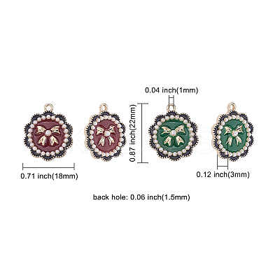 20Pcs 2 Colors Light Gold Alloy Enamel Pendants ENAM-CJ0002-11-1