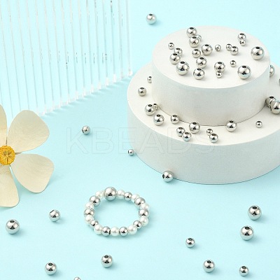 200Pcs 4 Styles Rack Plating and PVD Vacuum Plating Brass Round Spacer Beads KK-CJ0001-91-1